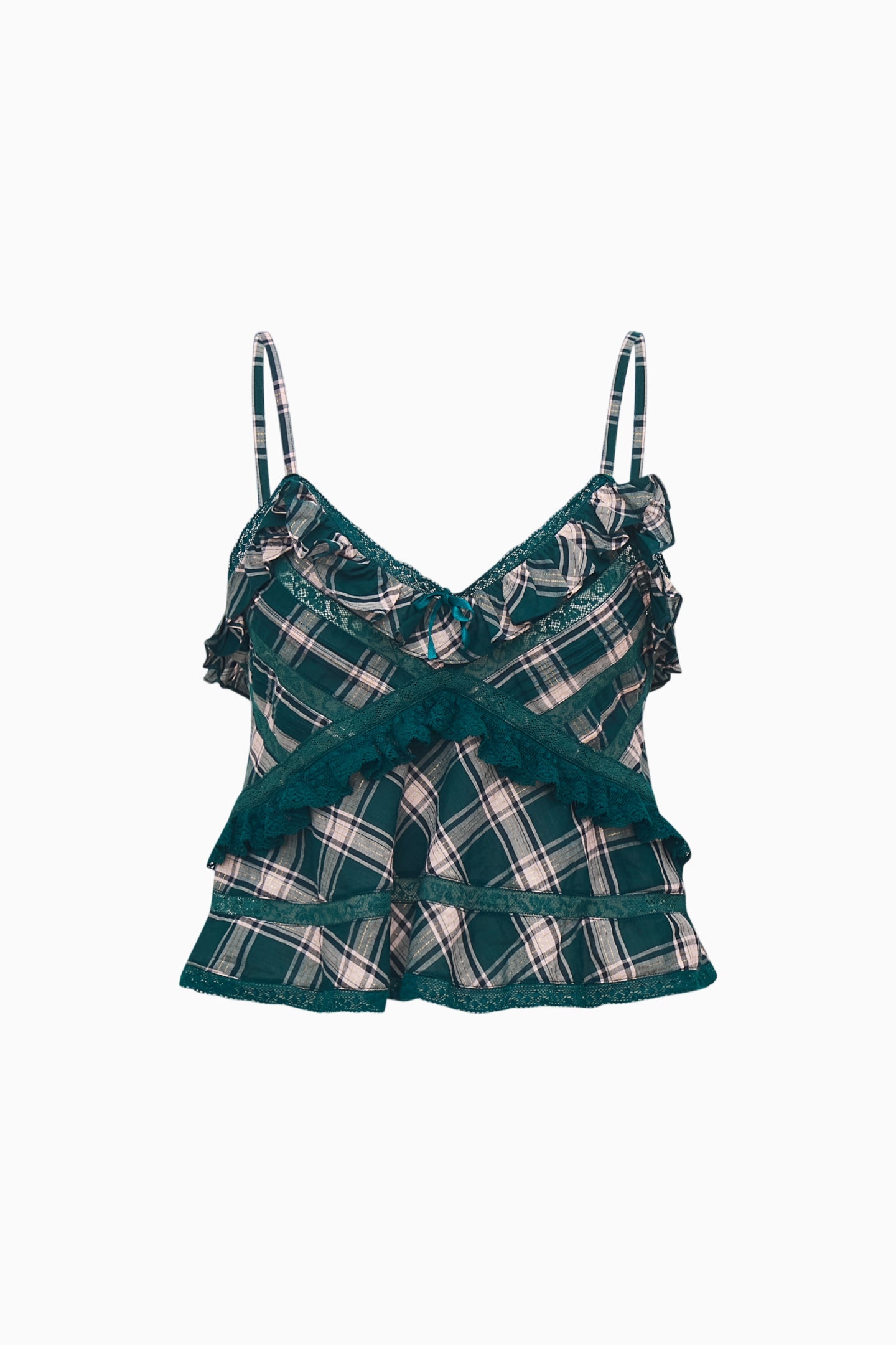 Sormina Tartan Cotton Top - MISTLETOE KISS