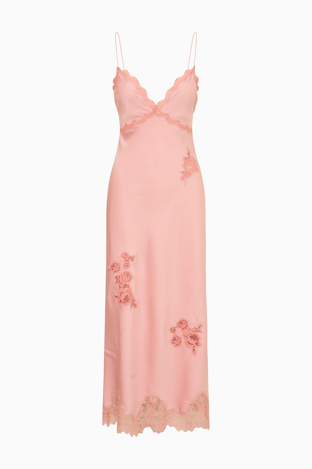 Sorone Satin Lace Maxi Slip Dress